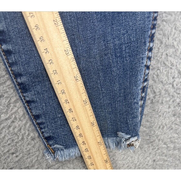 Kut from the Kloth Jeans Women 14 Donna Ankle Skinny Blue Stretch Denim Raw Hem - Picture 4 of 9